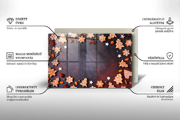 Tvrdené sklo za varnú dosku Perníkové Vianoce