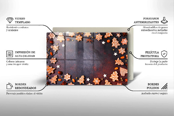 Tvrdené sklo za varnú dosku Perníkové Vianoce