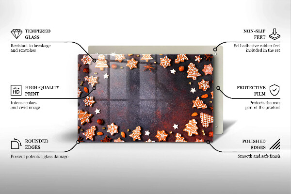 Tvrdené sklo za varnú dosku Perníkové Vianoce