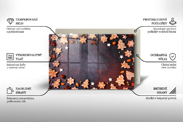 Tvrdené sklo za varnú dosku Perníkové Vianoce