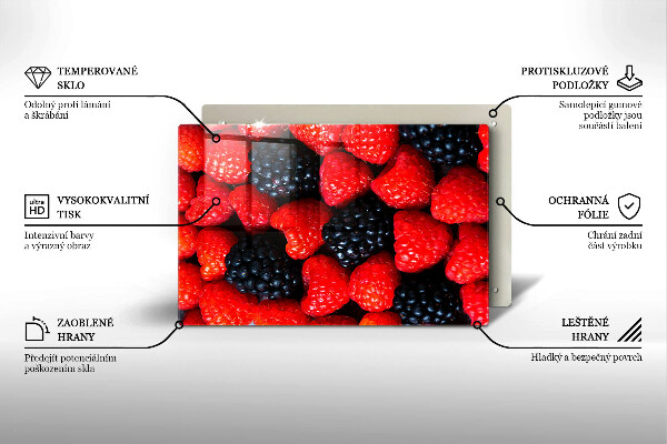 Tvrdené sklo za varnú dosku Maliny a černice