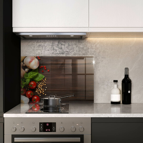 Tvrdené sklo za varnú dosku Zelenina na stole