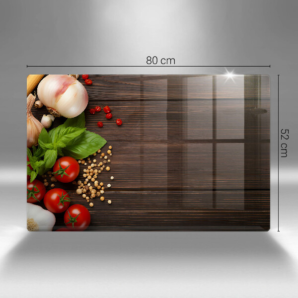 Tvrdené sklo za varnú dosku Zelenina na stole