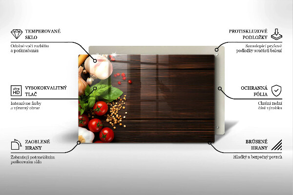 Tvrdené sklo za varnú dosku Zelenina na stole