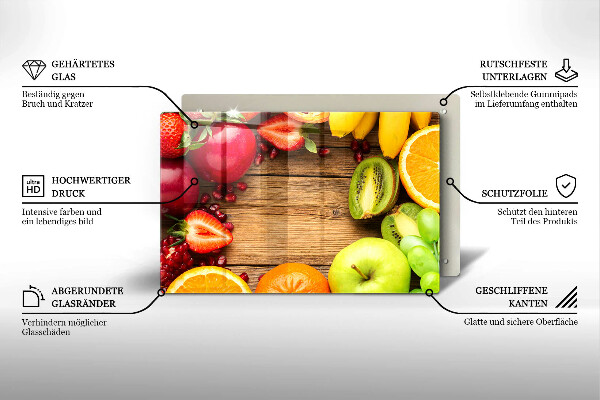 Tvrdené sklo za varnú dosku Čerstvé ovocie