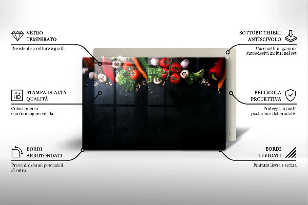 Tvrdené sklo za varnú dosku Farebná zelenina