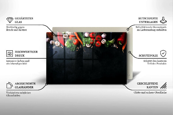 Tvrdené sklo za varnú dosku Farebná zelenina