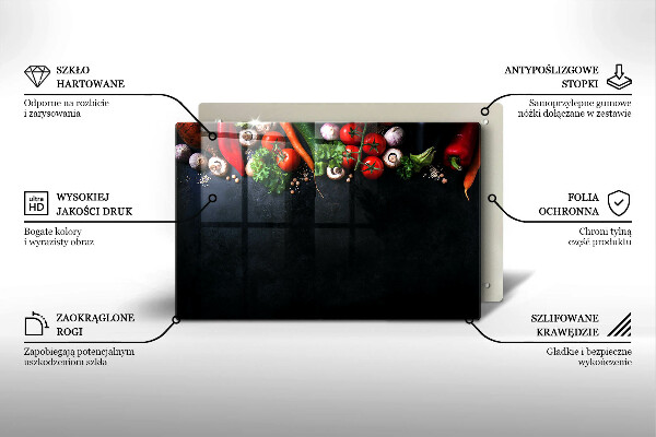 Tvrdené sklo za varnú dosku Farebná zelenina