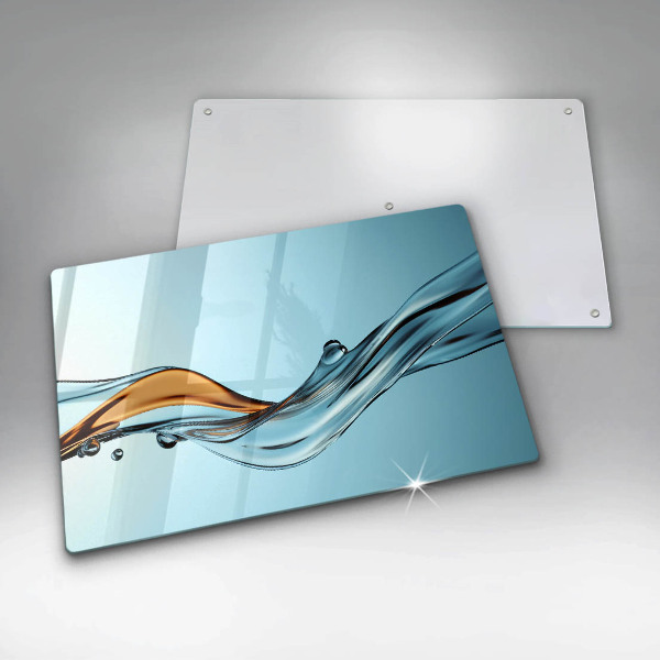 Tvrdené sklo za varnú dosku Voda na modrom pozadí