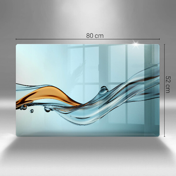 Tvrdené sklo za varnú dosku Voda na modrom pozadí