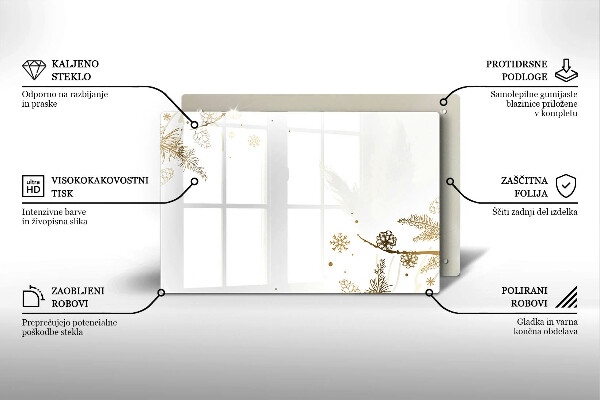 Tvrdené sklo za varnú dosku Zimné dekorácie
