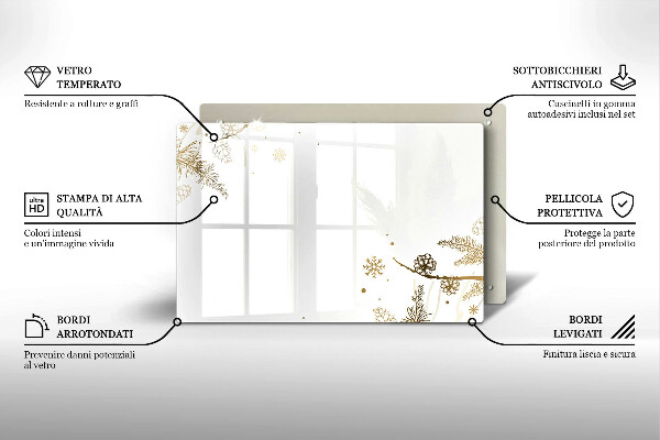 Tvrdené sklo za varnú dosku Zimné dekorácie