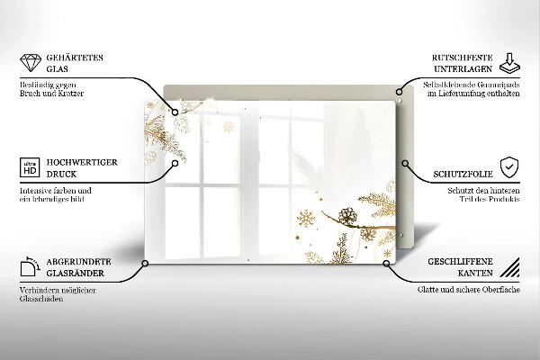 Tvrdené sklo za varnú dosku Zimné dekorácie