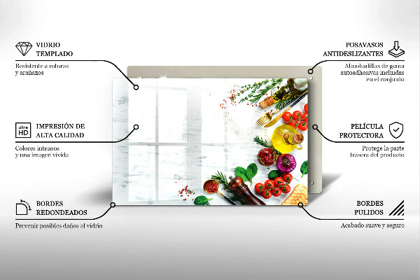 Tvrdené sklo za varnú dosku Zelenina a korenie