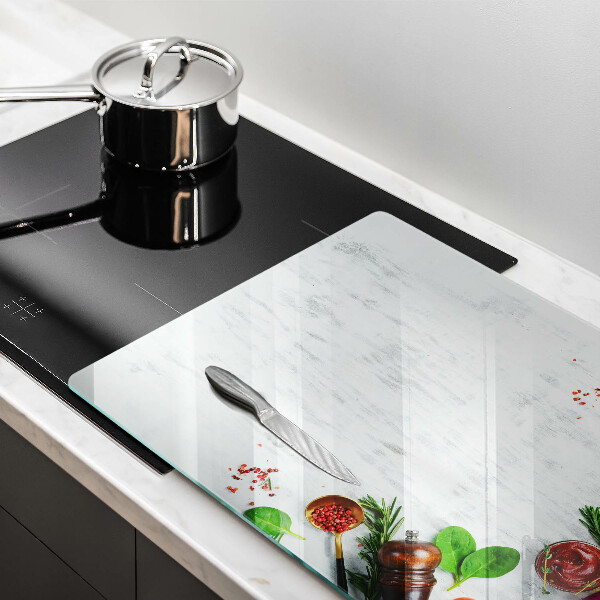 Tvrdené sklo za varnú dosku Zelenina a korenie