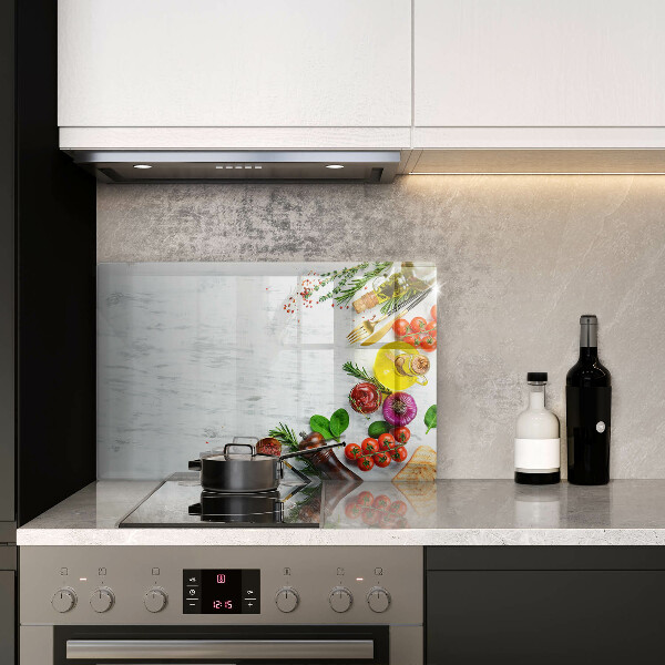 Tvrdené sklo za varnú dosku Zelenina a korenie