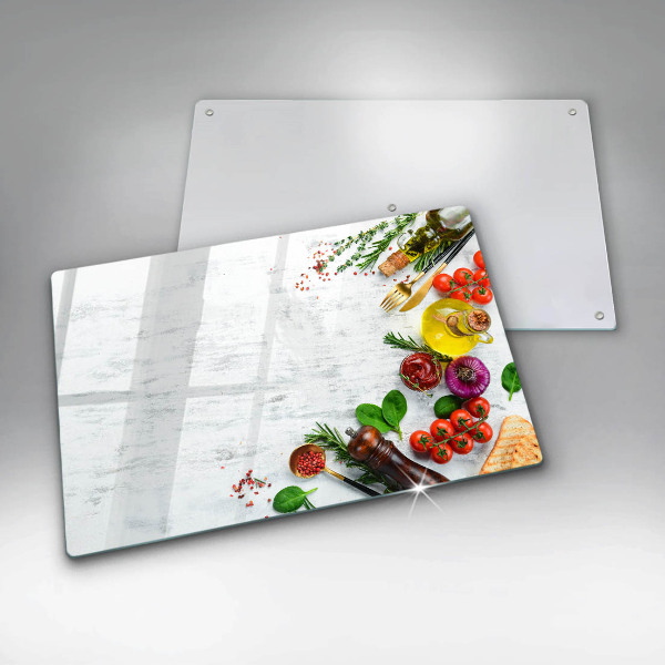 Tvrdené sklo za varnú dosku Zelenina a korenie