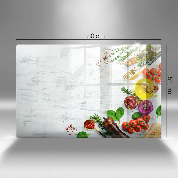 Tvrdené sklo za varnú dosku Zelenina a korenie