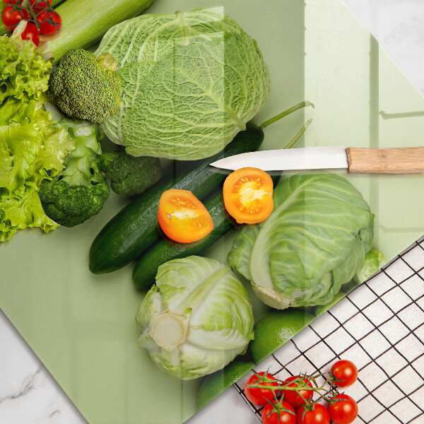 Tvrdené sklo za varnú dosku Zelené ovocie a zelenina