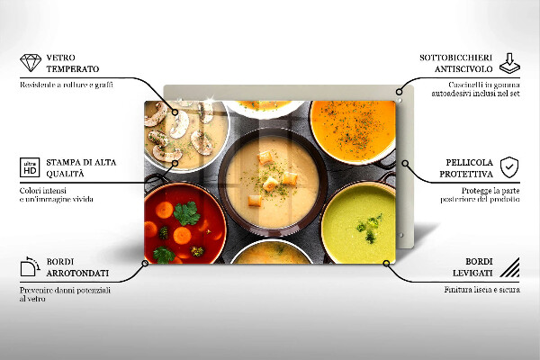 Tvrdené sklo za varnú dosku Farebné polievky
