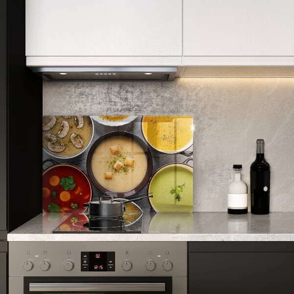 Tvrdené sklo za varnú dosku Farebné polievky