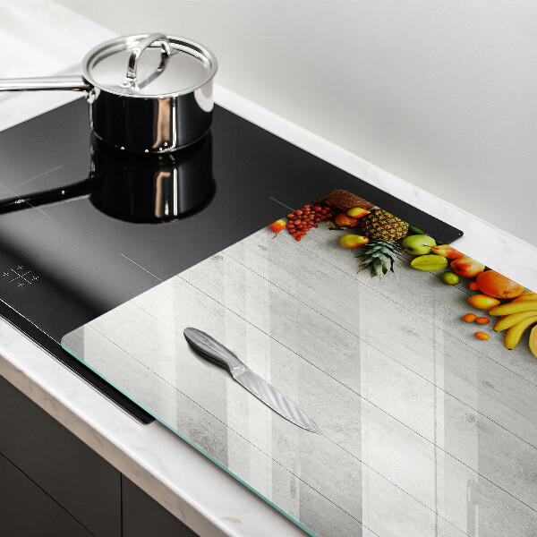 Kalené sklo za sporák Ovocie na obaloch