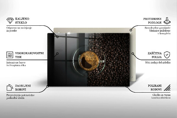 Sklo za varnú dosku Káva a fazuľa