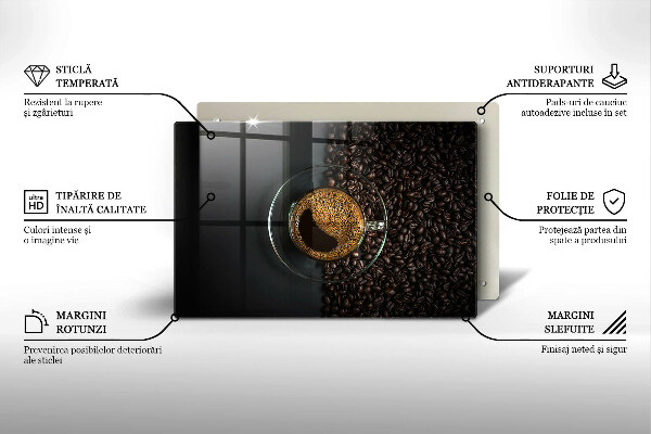 Sklo za varnú dosku Káva a fazuľa