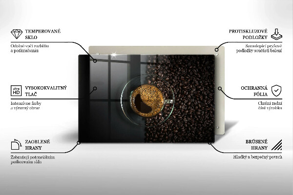 Sklo za varnú dosku Káva a fazuľa