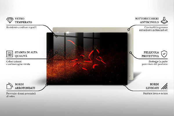Krycia doska na sporák Horúce čili papričky