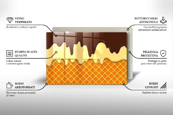Krycia doska na sporák Ilustrácia kornútok zmrzliny