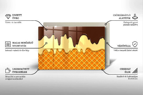 Krycia doska na sporák Ilustrácia kornútok zmrzliny