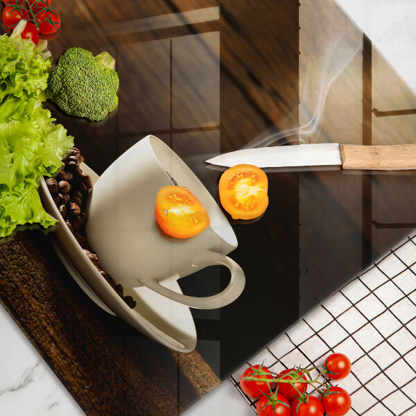 Sklo za varnú dosku Drevená šálka na kávu