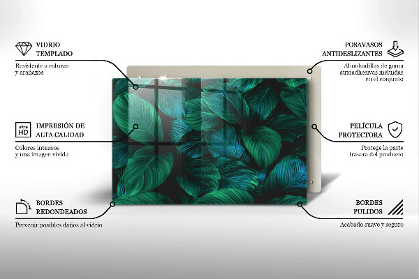 Kalené sklo za sporák Listy džungle