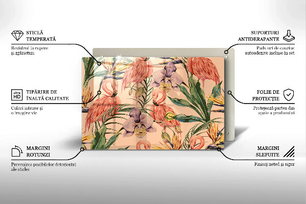 Sklo za varnú dosku Ilustrácie plameniakov