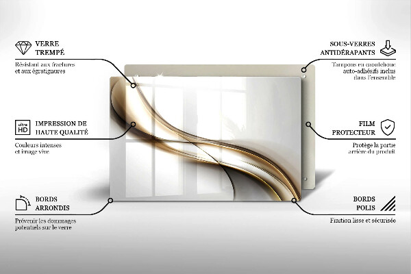Kryt na indukčnú dosku Mäkké línie abstrakcie