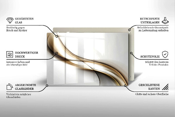 Kryt na indukčnú dosku Mäkké línie abstrakcie