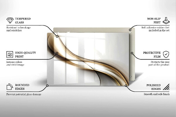 Kryt na indukčnú dosku Mäkké línie abstrakcie