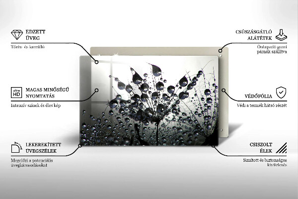 Sklo za varnú dosku Púpava a rosa