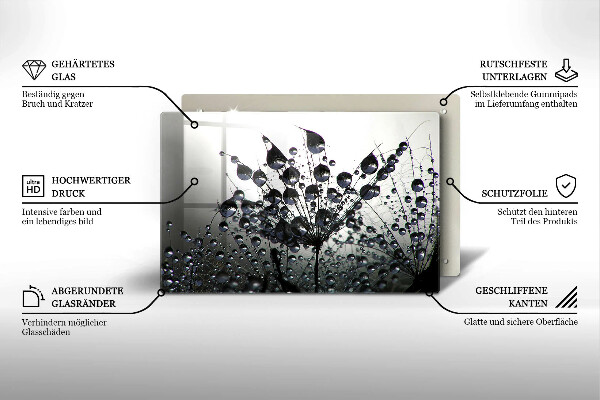 Sklo za varnú dosku Púpava a rosa