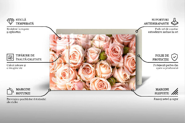 Sklo za varnú dosku Kytica jemných ruží