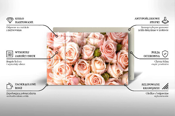 Sklo za varnú dosku Kytica jemných ruží