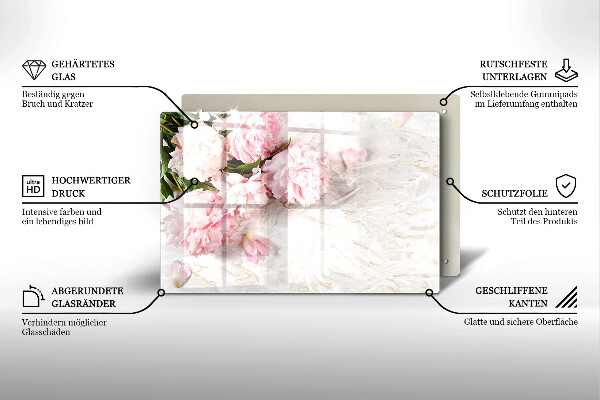 Kryt na indukčnú dosku Jemné kvety ruží