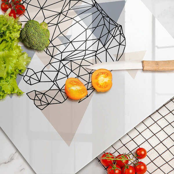 Sklo za varnú dosku Line art nosorožca