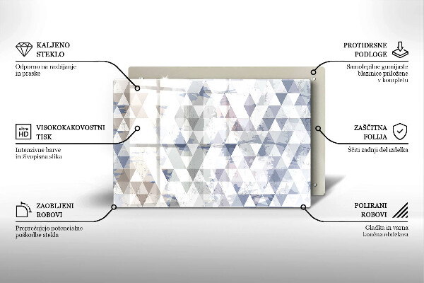 Sklo za varnú dosku Vzor trojuholníkov