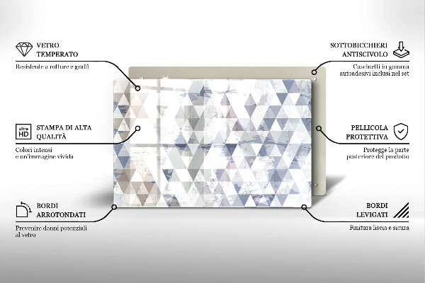 Sklo za varnú dosku Vzor trojuholníkov