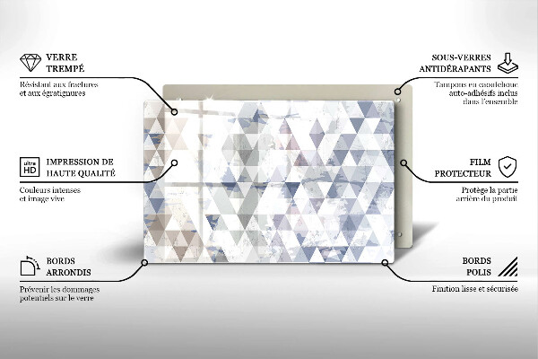 Sklo za varnú dosku Vzor trojuholníkov