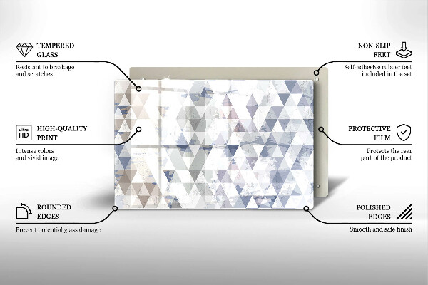 Sklo za varnú dosku Vzor trojuholníkov