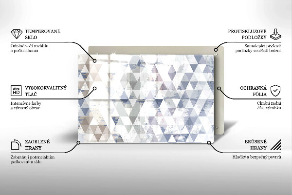 Sklo za varnú dosku Vzor trojuholníkov