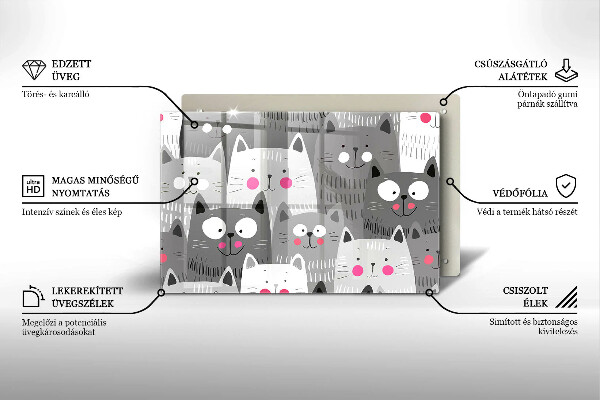 Kalené sklo za sporák Ilustrácie mačky